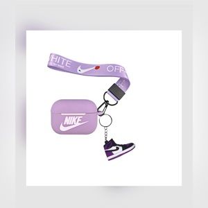 DESIGNER AIRPOD PRO SILICONE CASE WITH LANYARD & SHOE KEYCHAIN (3 piece set)
